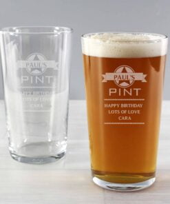 Personalised Diamond Pint Glass