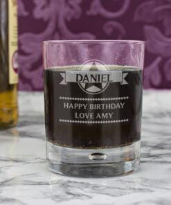 Personalised Classic Whisky Style Tumbler Bubble Glass