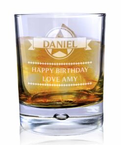Personalised Diamond Tumbler Bubble Glass