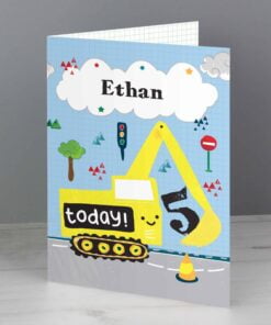Personalised Digger Birthday Card