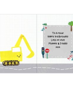 Personalised Digger Birthday Card