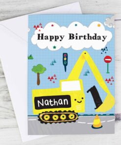 Personalised Digger Birthday Card