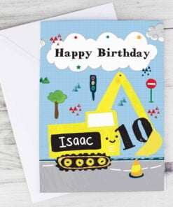Personalised Digger Birthday Card