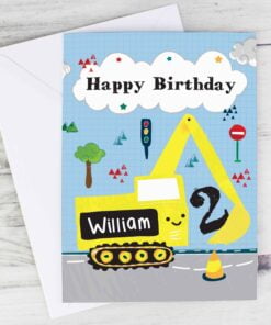Personalised Digger Birthday Card