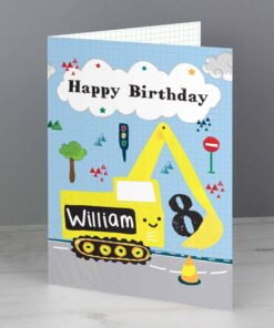 Personalised Digger Birthday Card