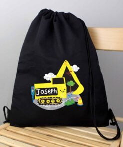 Personalised Digger Black Swim & Kit Bag