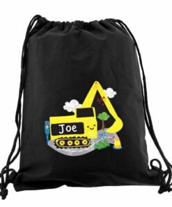 Personalised Digger Black Swim & Kit Bag