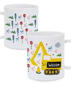 Personalised Digger Plastic Mug