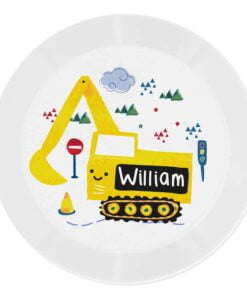 Personalised Digger Plastic Plate