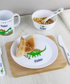 Personalised Dinosaur 3 Piece Plastic Cutlery Set