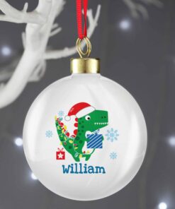Personalised Dinosaur ‘Have a Roarsome Christmas’ Bauble