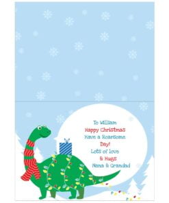 Personalised Dinosaur ‘Have a Roarsome Christmas’ Card