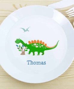 Personalised Dinosaur Plastic Plate