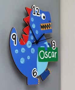 Personalised Dinosaur Shape Wooden Clock