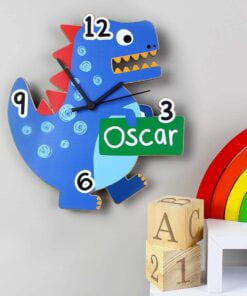 Personalised Dinosaur Shape Wooden Clock