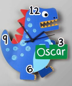 Personalised Dinosaur Shape Wooden Clock
