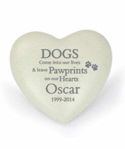 Personalised Dog Paw prints Heart Memorial