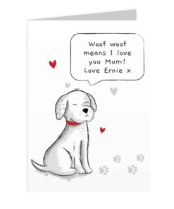 Personalised Dog Speech Bubble Card
