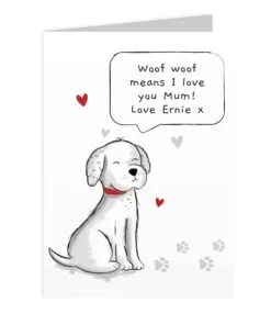 Personalised Dog Speech Bubble Card