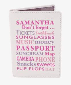 Personalised Dont Forget Cream Passport Holder