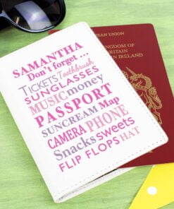 Personalised Dont Forget Cream Passport Holder