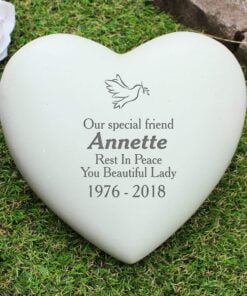 Personalised Dove Heart Memorial