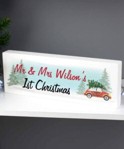 Personalised ‘Driving Home For Christmas’ Wooden Block Sign