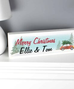 Personalised ‘Driving Home For Christmas’ Wooden Block Sign