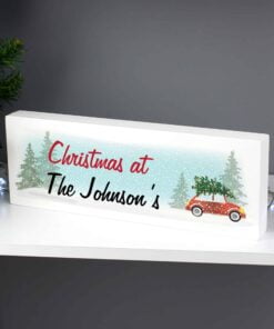 Personalised ‘Driving Home For Christmas’ Wooden Block Sign