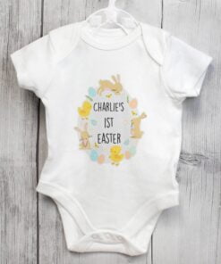 Personalised Easter Bunny & Chick Baby Vest