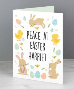 Personalised Easter Bunny & Chick Card