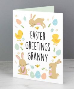 Personalised Easter Bunny & Chick Card