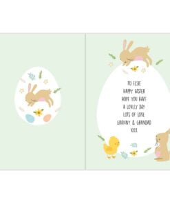 Personalised Easter Bunny & Chick Card