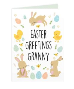 Personalised Easter Bunny & Chick Card
