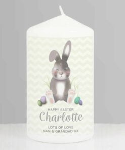 Personalised Easter Bunny Pillar Candle