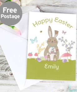 Personalised Easter Meadow Bunny Card