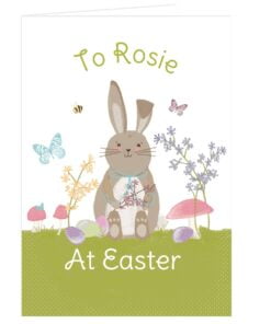 Personalised Easter Meadow Bunny Card