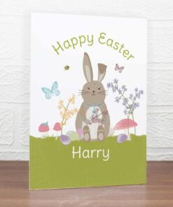 Personalised Easter Meadow Bunny Card