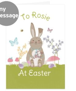 Personalised Easter Meadow Bunny Card