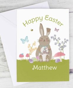 Personalised Easter Meadow Bunny Card