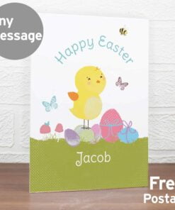 Personalised Easter Meadow Chick Card
