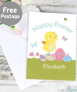 Personalised Easter Meadow Chick Card