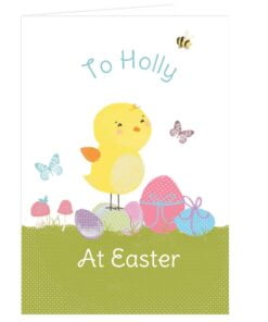 Personalised Easter Meadow Chick Card