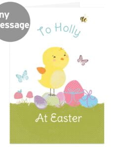Personalised Easter Meadow Chick Card