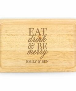 Personalised Eat Drink & Be Merry Rectangular Chopping Board