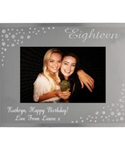 Personalised Eighteen Diamante 6×4 Glass Photo Frame