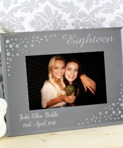 Personalised Eighteen Diamante 6×4 Glass Photo Frame