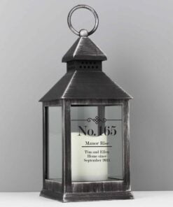 Personalised Elegant Diamond Rustic Black Lantern