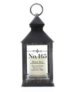 Personalised Elegant Diamond Rustic Black Lantern