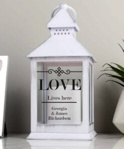 Personalised Elegant Diamond White Lantern